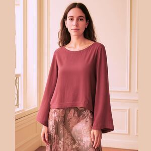 Y2k Free People Womens Bell Sleeve Top Size Large Boho Festival Hippie